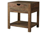 723887 Esther 1-drawer Solid Wood Side End Table Natural Sheesham