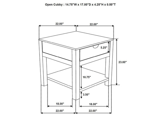 723887 Esther 1-drawer Solid Wood Side End Table Natural Sheesham