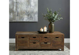 Esther 6-drawer Solid Wood Coffee Table Natural Sheesham