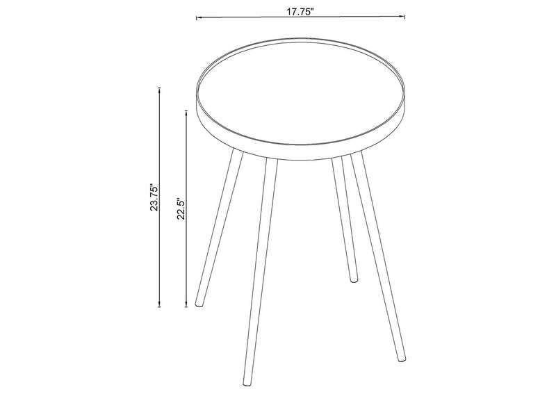 723918-S2 Kaelyn 3-piece Round Coffee and End Table Set Gold