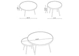 723918-S2 Kaelyn 3-piece Round Coffee and End Table Set Gold