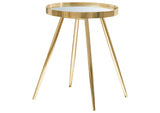 723918-S3 Kaelyn 4-piece Round Coffee and End Table Set Gold