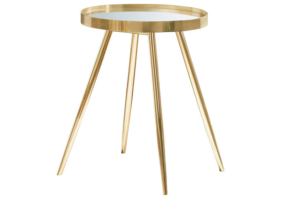 723918-S3 Kaelyn 4-piece Round Coffee and End Table Set Gold