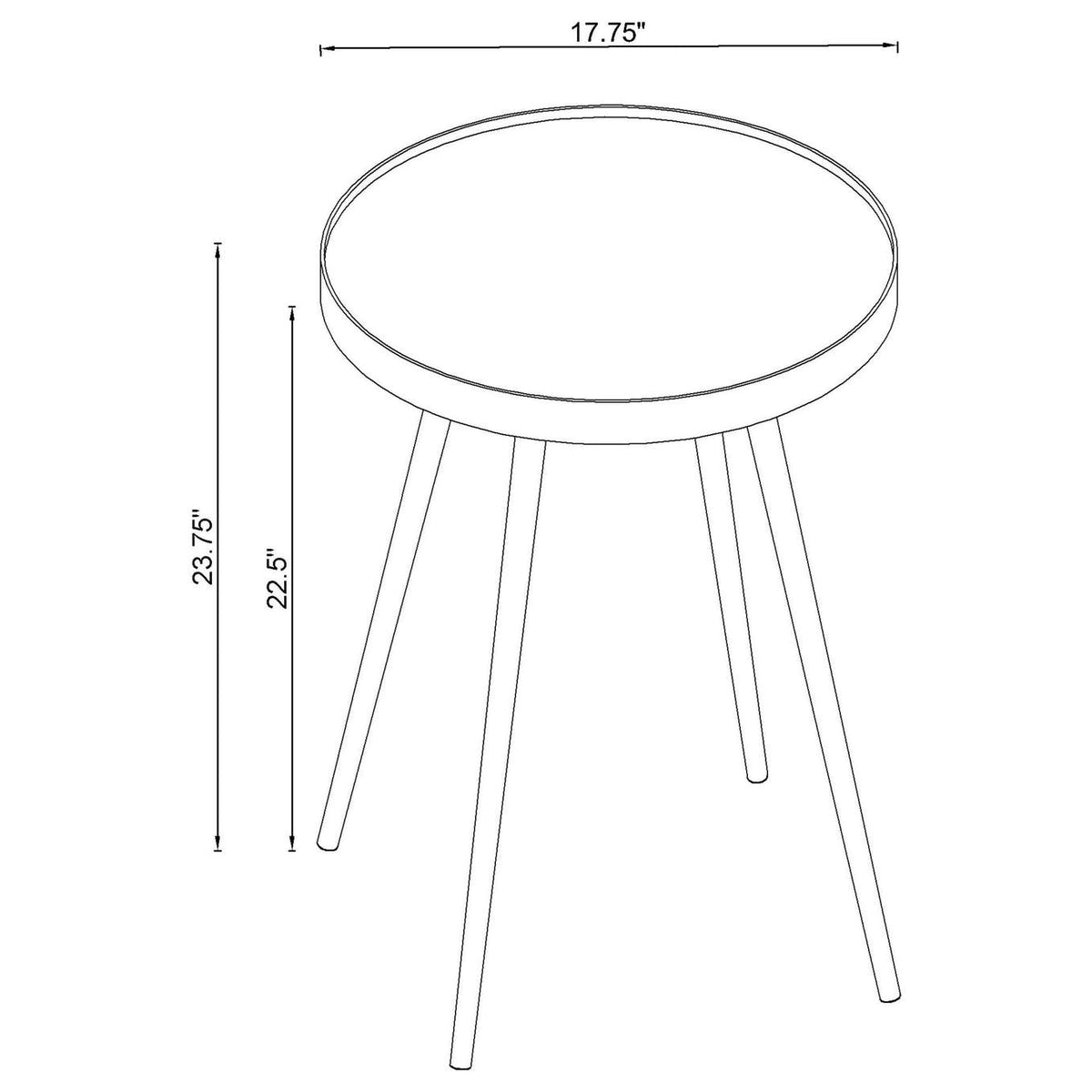 723918-S3 Kaelyn 4-piece Round Coffee and End Table Set Gold