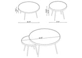 723918 Kaelyn 2-piece Round Mirror Top Nesting Coffee Table Gold