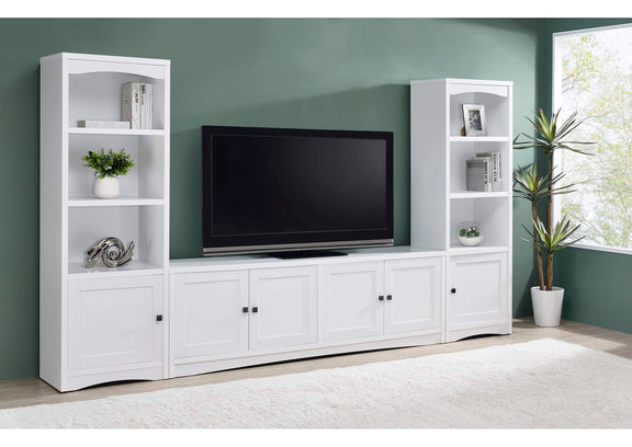 724113-SET Laughlin 3-piece Entertainment Center TV Stand White