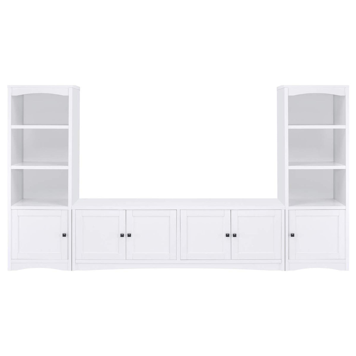 724113-SET Laughlin 3-piece Entertainment Center TV Stand White