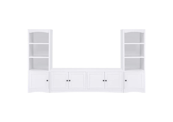 724113-SET Laughlin 3-piece Entertainment Center TV Stand White