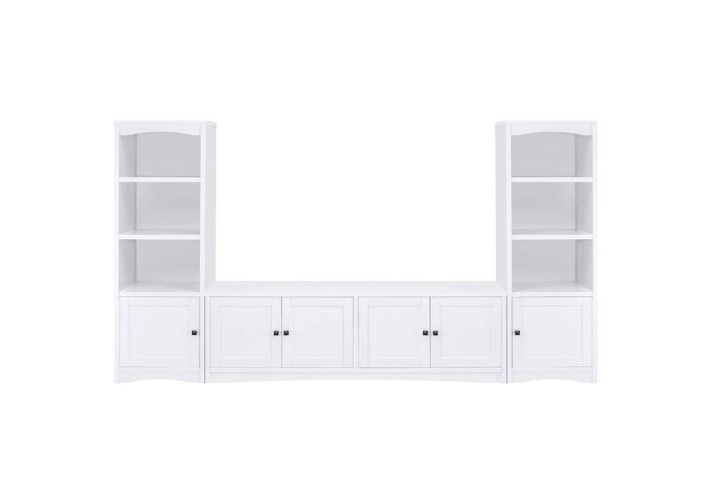 724113-SET Laughlin 3-piece Entertainment Center TV Stand White