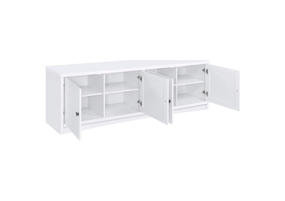 724113-SET Laughlin 3-piece Entertainment Center TV Stand White