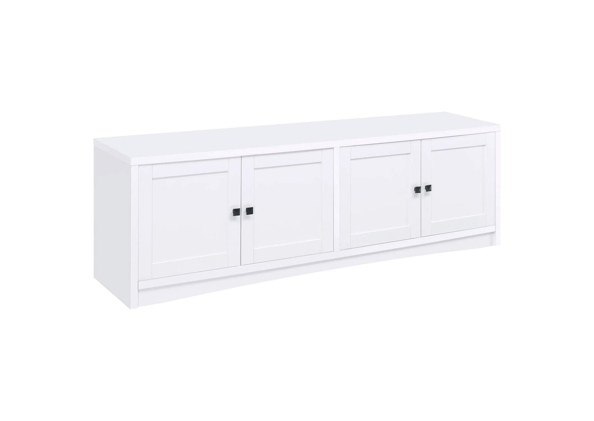 724113 Laughlin 4-door Engineered Wood 78-inch TV Stand White