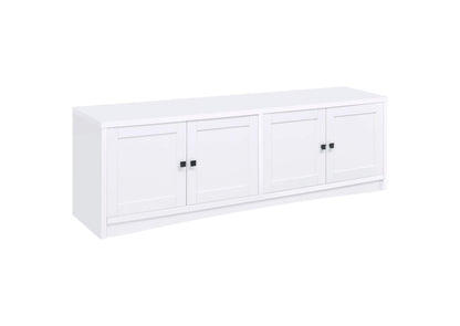 724113 Laughlin 4-door Engineered Wood 78-inch TV Stand White