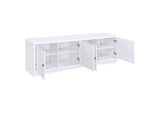 724113 Laughlin 4-door Engineered Wood 78-inch TV Stand White