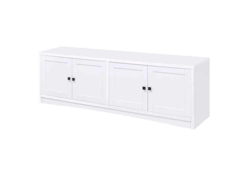724113 Laughlin 4-door Engineered Wood 78-inch TV Stand White