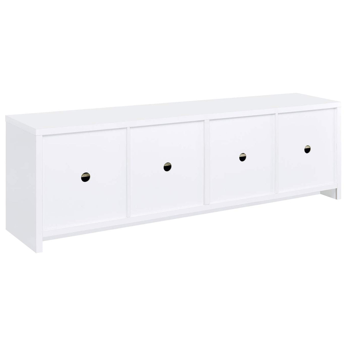 724113 Laughlin 4-door Engineered Wood 78-inch TV Stand White