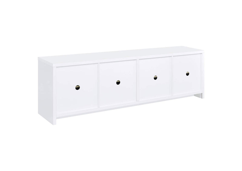 724113 Laughlin 4-door Engineered Wood 78-inch TV Stand White