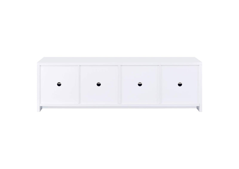 724113 Laughlin 4-door Engineered Wood 78-inch TV Stand White