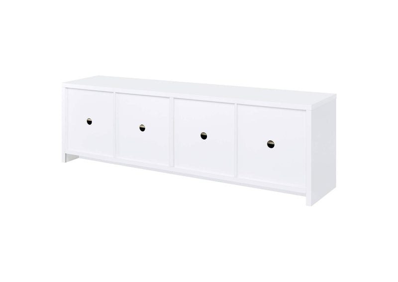 724113 Laughlin 4-door Engineered Wood 78-inch TV Stand White