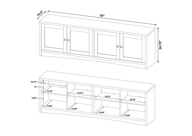 724113 Laughlin 4-door Engineered Wood 78-inch TV Stand White