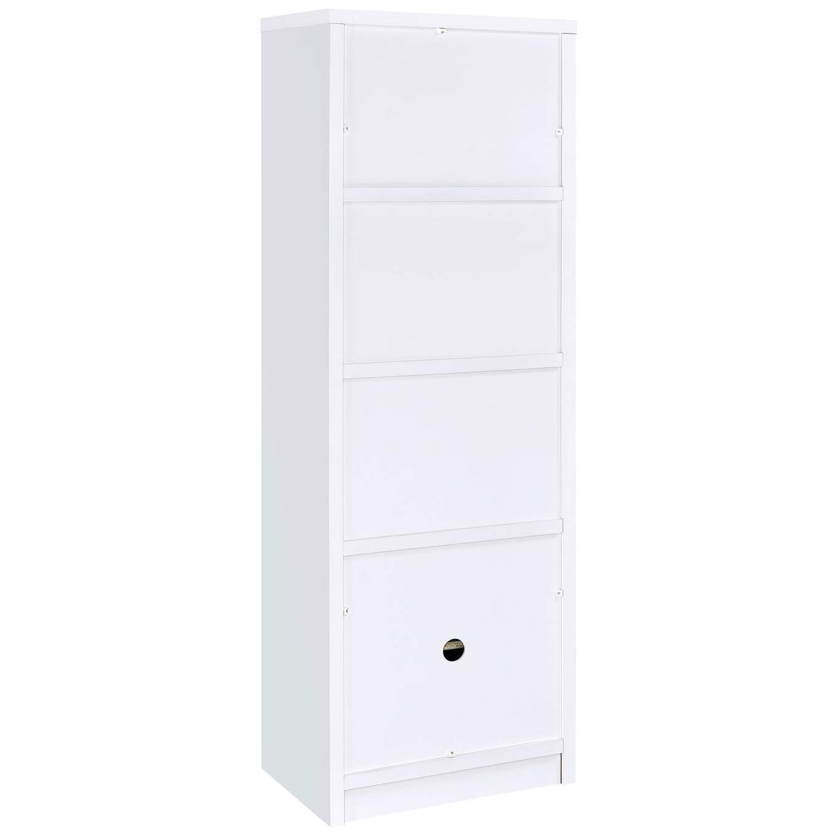 724114 Laughlin 4-shelf Engineered Wood Media Tower White