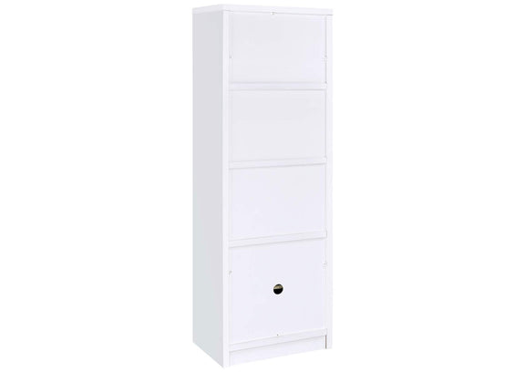 724114 Laughlin 4-shelf Engineered Wood Media Tower White