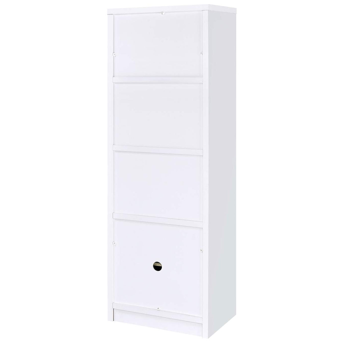 724114 Laughlin 4-shelf Engineered Wood Media Tower White