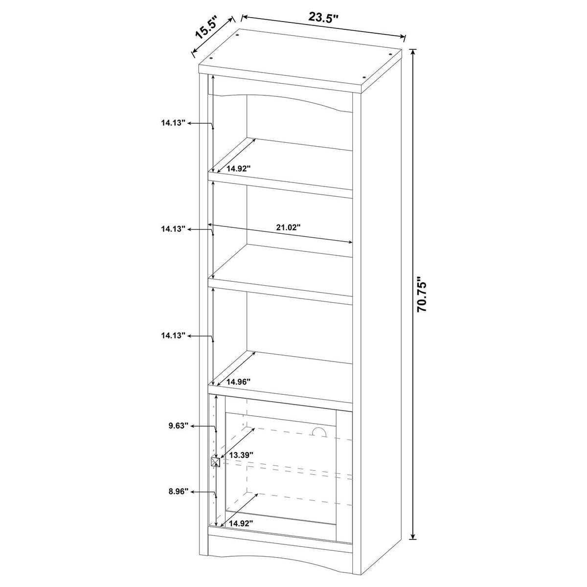 724114 Laughlin 4-shelf Engineered Wood Media Tower White