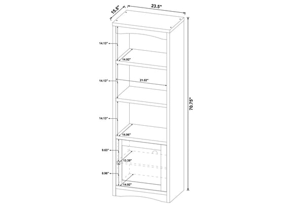 724114 Laughlin 4-shelf Engineered Wood Media Tower White