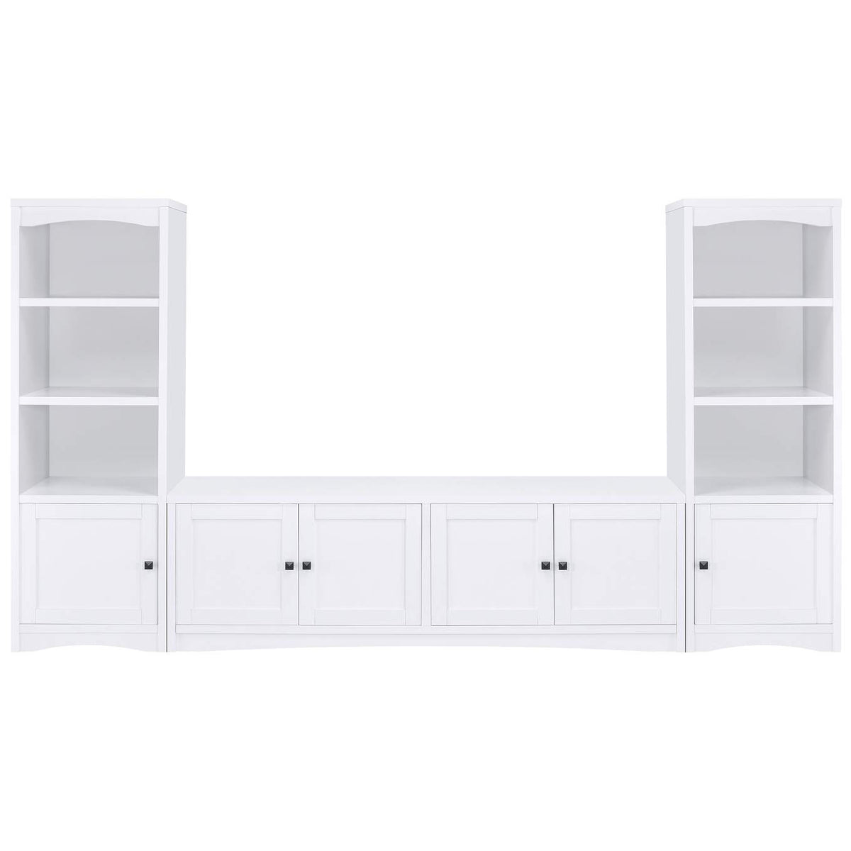 724114 Laughlin 4-shelf Engineered Wood Media Tower White