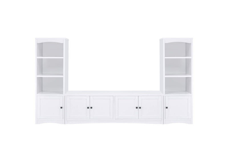 724114 Laughlin 4-shelf Engineered Wood Media Tower White