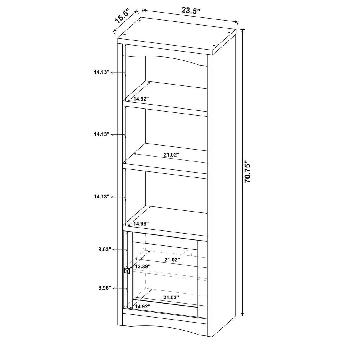 724123-SET Laughlin 3-piece Entertainment Center TV Stand Dark Pine