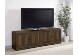 724123 Laughlin 4-door Engineered Wood 78-inch TV Stand Dark Pine