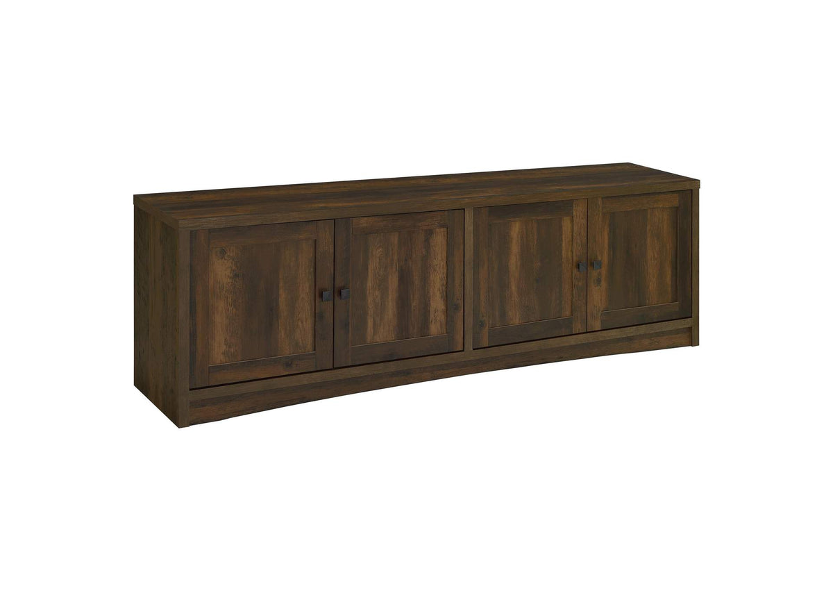 724123 Laughlin 4-door Engineered Wood 78-inch TV Stand Dark Pine