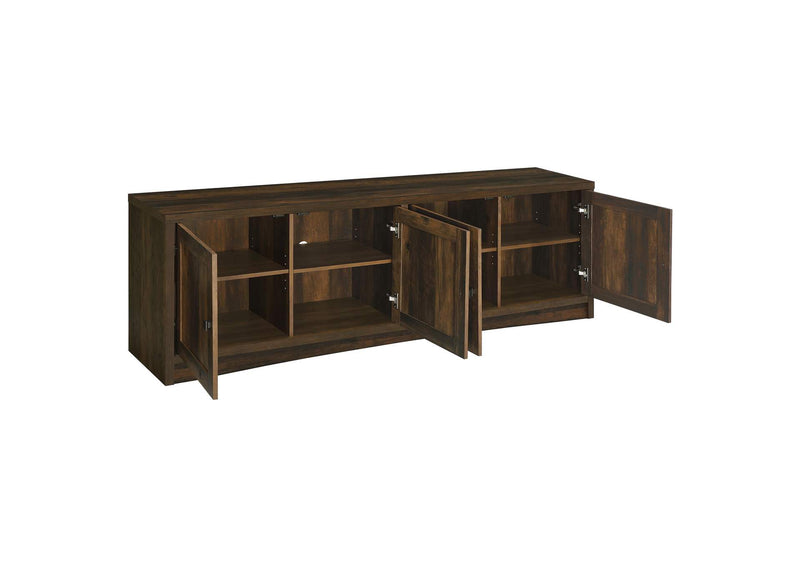 724123 Laughlin 4-door Engineered Wood 78-inch TV Stand Dark Pine