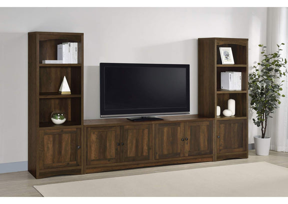 724123 Laughlin 4-door Engineered Wood 78-inch TV Stand Dark Pine