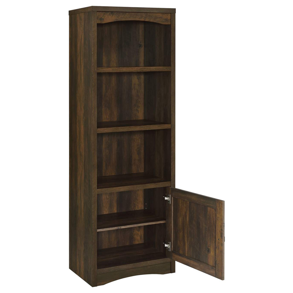724124 Laughlin 4-shelf Engineered Wood Media Tower Dark Pine