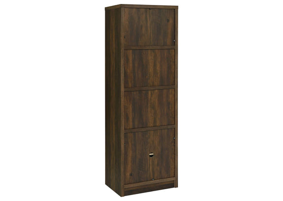 724124 Laughlin 4-shelf Engineered Wood Media Tower Dark Pine
