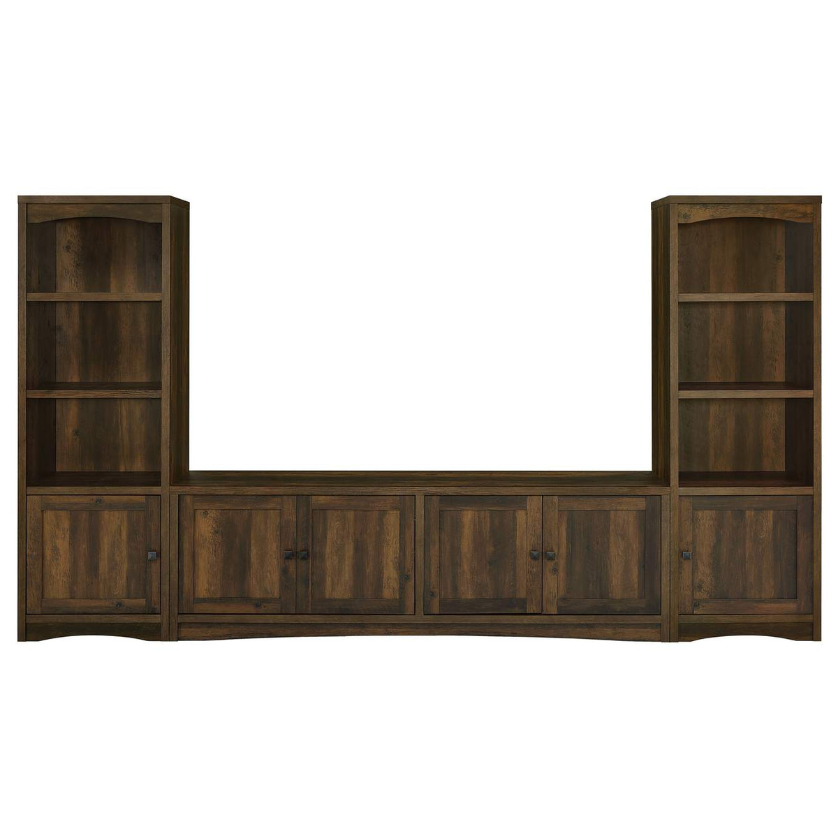 724124 Laughlin 4-shelf Engineered Wood Media Tower Dark Pine