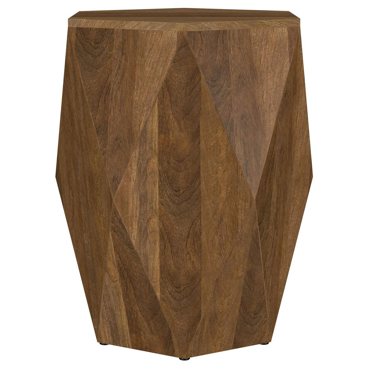 724187 Zalika Hexagonal Solid Mango Wood End Table Natural