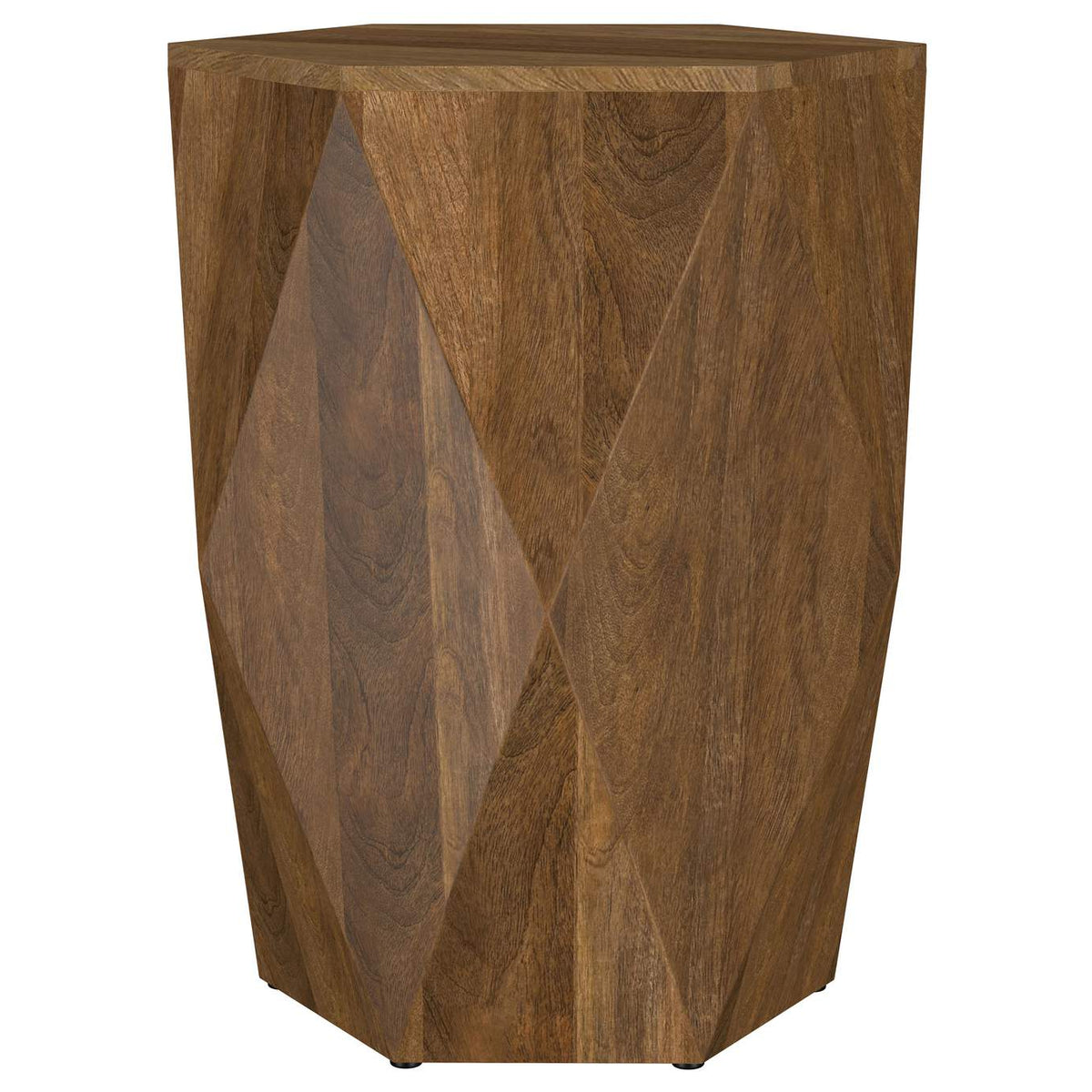 724187 Zalika Hexagonal Solid Mango Wood End Table Natural