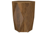 724187 Zalika Hexagonal Solid Mango Wood End Table Natural