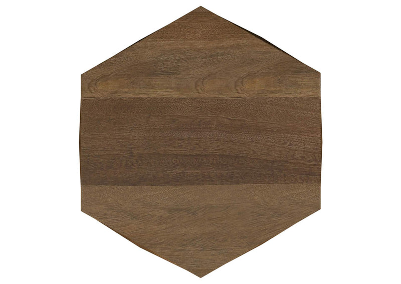 724187 Zalika Hexagonal Solid Mango Wood End Table Natural