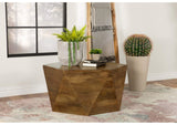 724188 Zalika Hexagonal Solid Mango Wood Coffee Table Natural