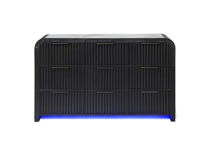 BECKETT-WHT_BLK-DR_W_LED BECKETT WHT - BLK DRESSER WITH LED