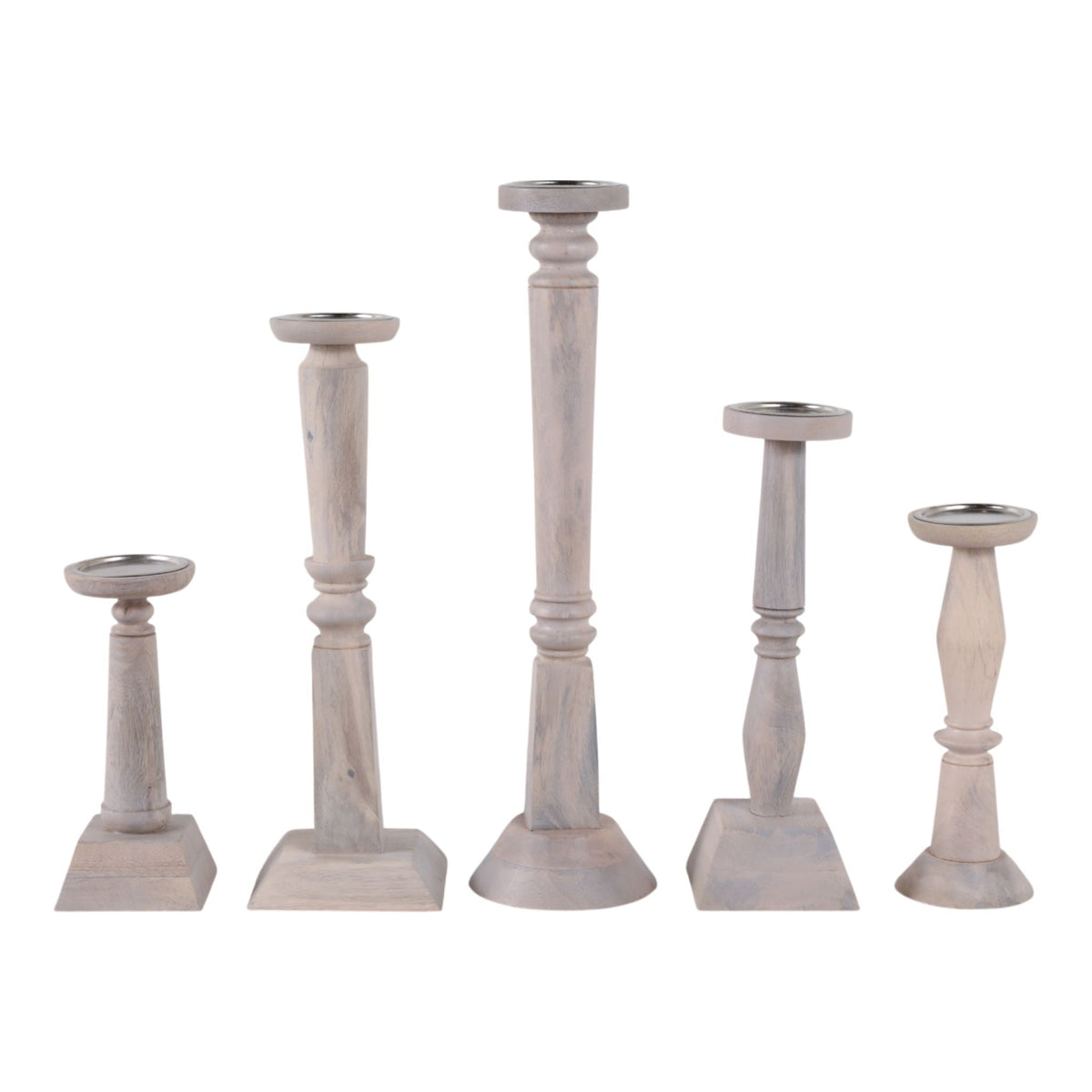 10" / 12" / 16" / 18" / 22" Candle Sticks (Set of 5) - Cranston Wood