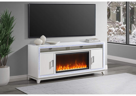 LILY-WHITE-EU_72_W_LED_&_SPKR LILY WHITE ENTERTAINMENT UNIT 72 WITH LED, SPEAKERS, CRYSTAL INSERTS