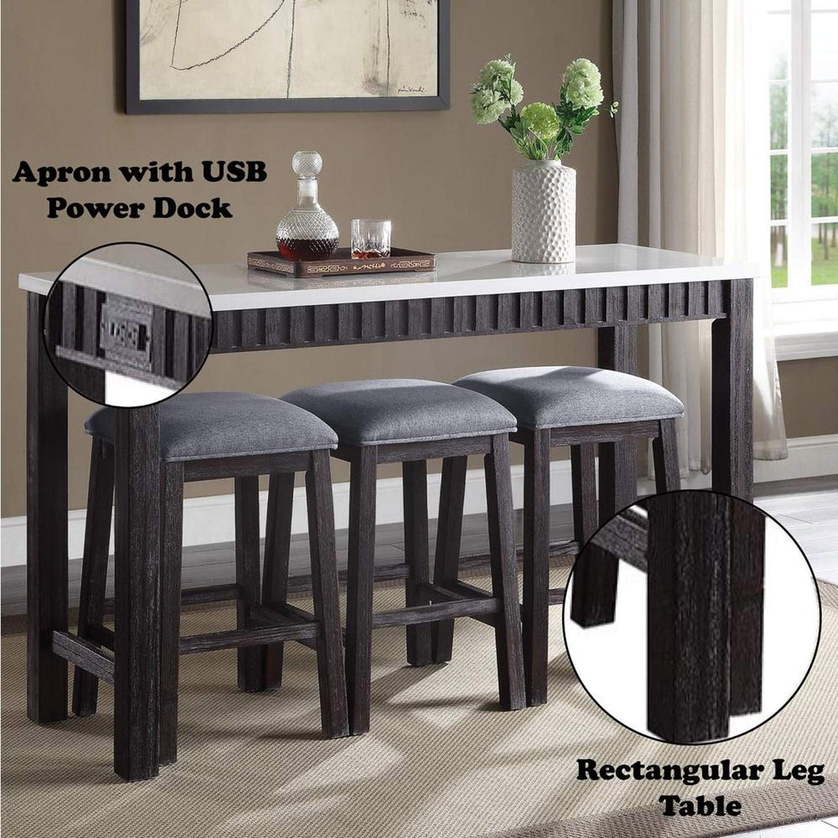 72930 Necalli 4Pc Pack Counter Height Table Set