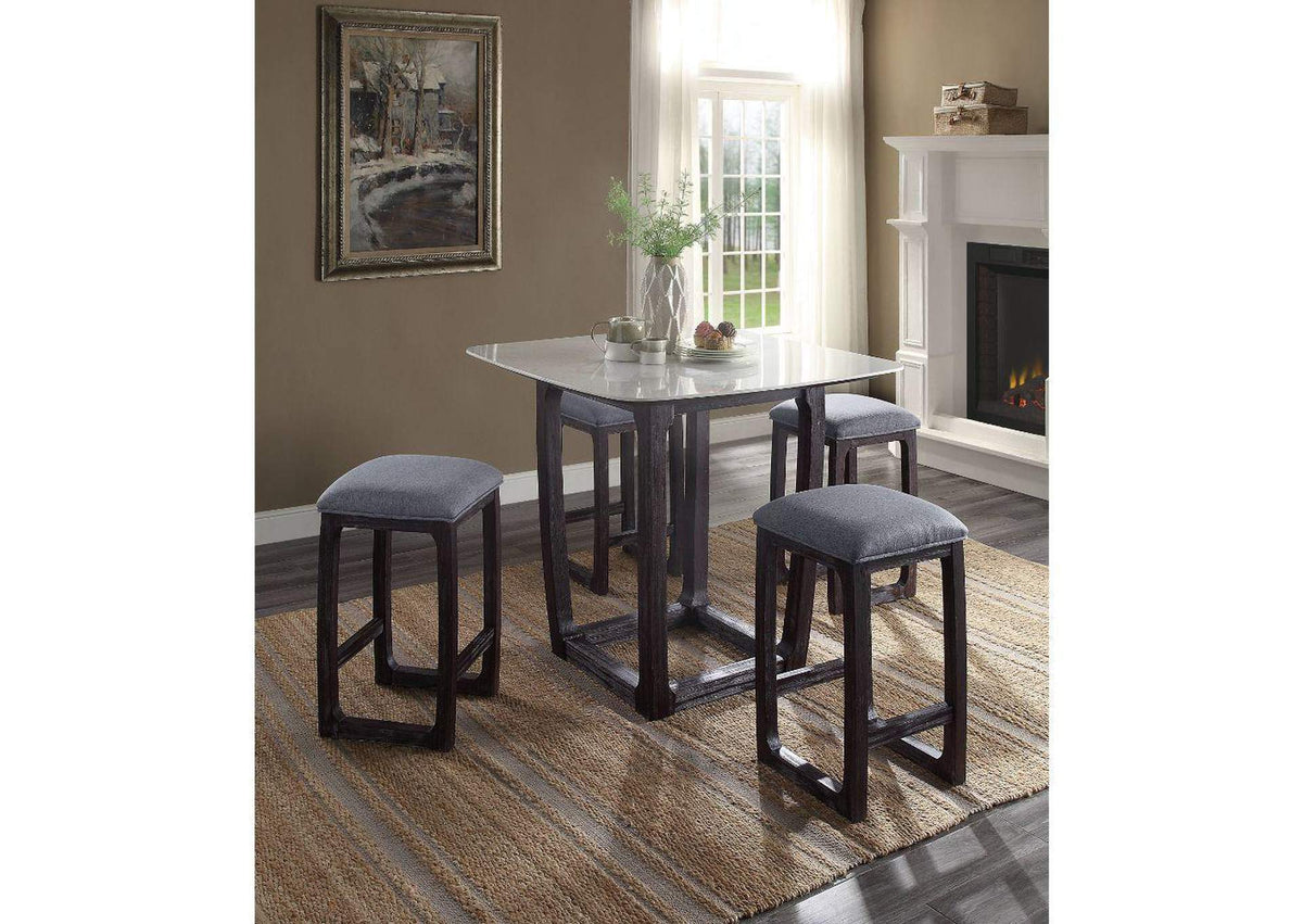 72935 Razo Counter Height Table with Marble Top