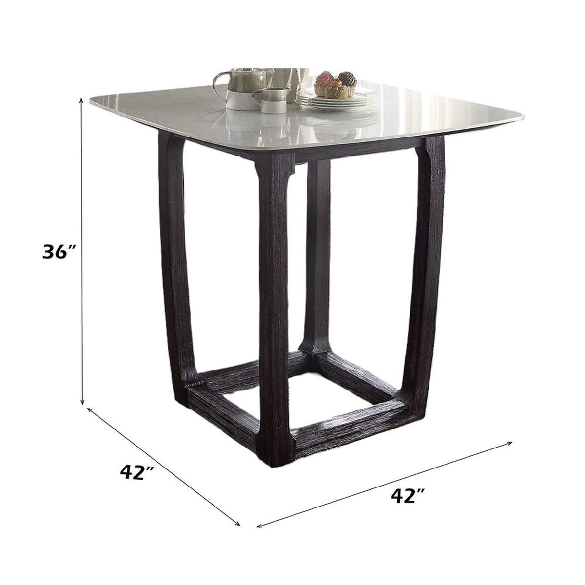 72935 Razo Counter Height Table with Marble Top