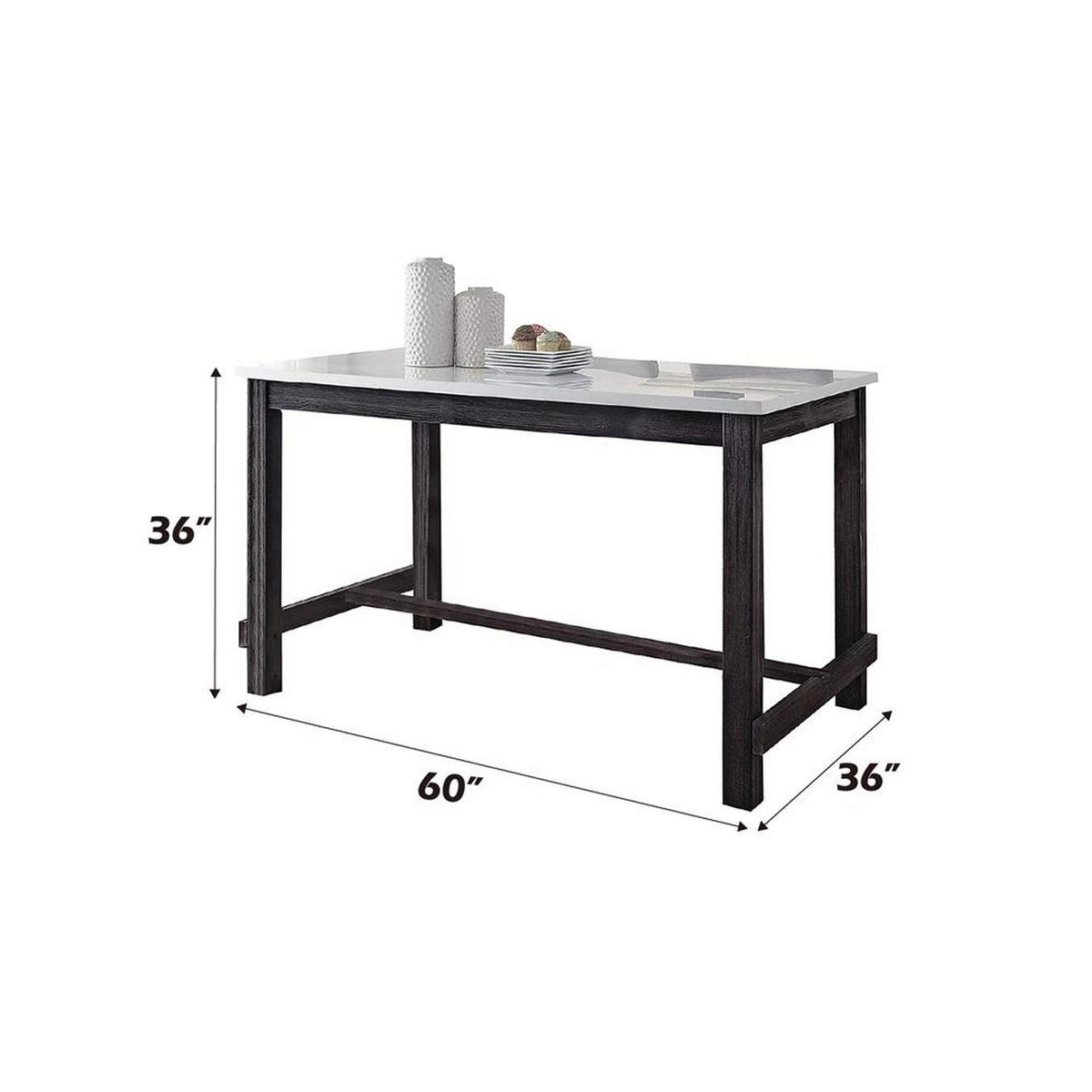 72940 Yelena Counter Height Table with Marble Top